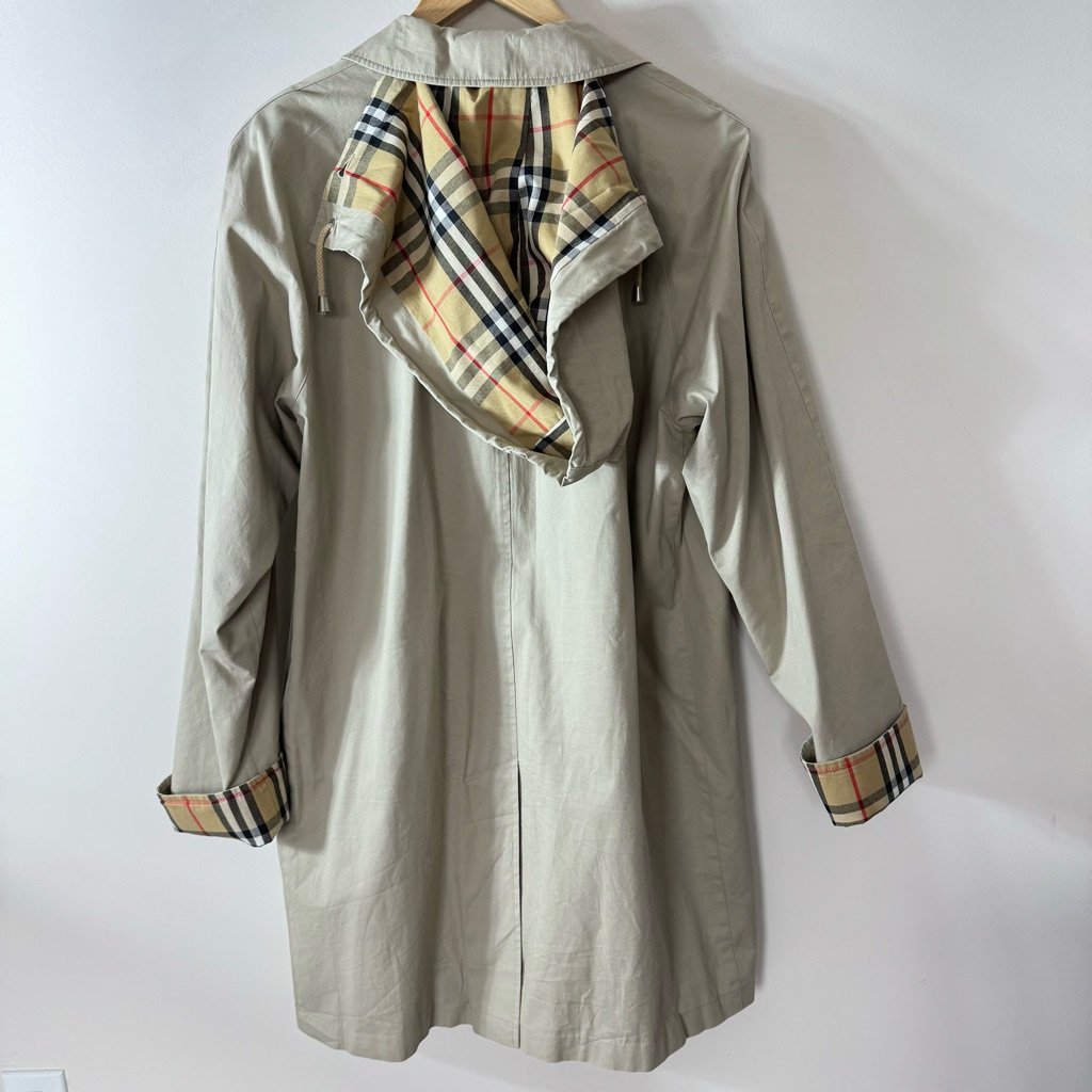 Burberry Beige Trench Coat With Signature Nova Check Trim — image 7 of 8